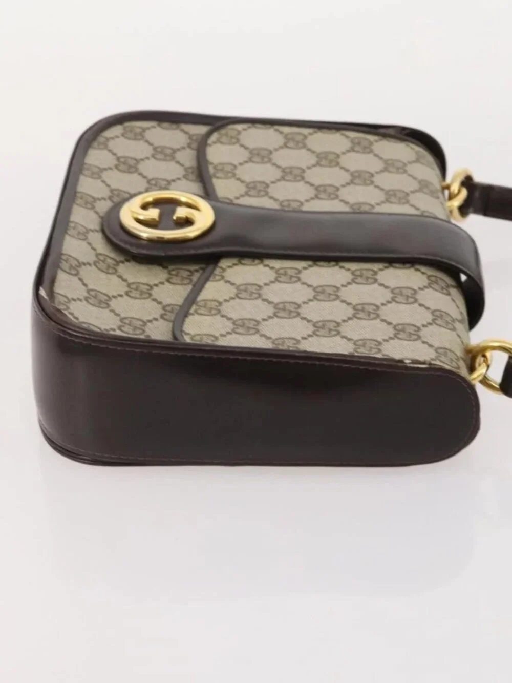 GUCCI GG Supreme GG Crystal GG Canvas Bag PVC 4 Set Navy Beige Auth YKZ424
